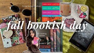 spend a fall bookish day  with me!  fall reading review, kindle DIYs, fixing my bookshelves