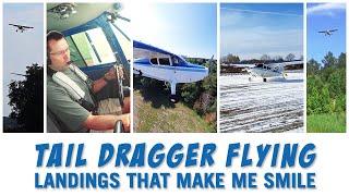 Fun and nearly botched taildragger landings.  How tough are these back country planes?