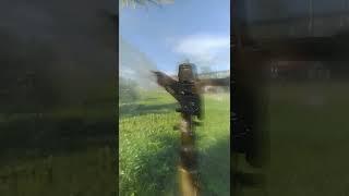 Rain bird sprinkler on action