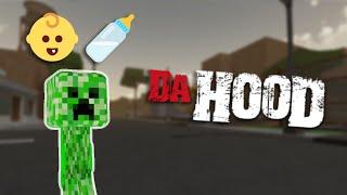 TROLLING as a MINECRAFT BABY CREEPER in ROBLOX DA HOOD