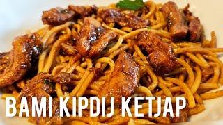 Bami met Kipdij ketjap recept hoe maak je bami|How to make noodles chicken ketcap|