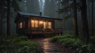 Soothing Rainstorm in a Hidden Wooden House | Deep Forest