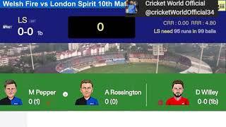 London Spirit vs Welsh Fire, 10th Match - Live Cricket Score, Commentary