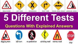 California DMV Written Test 2024  - 5 Different Tests (Questions with Explained Answers)