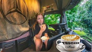 POV Girl Truck Driving   /// fast breakfast and go go go