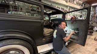 Scratch Building Window Tracks in 32 Ford Doors.