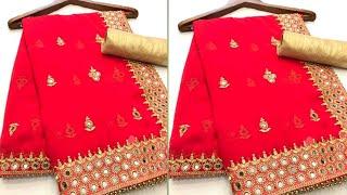 Party Wear Saree, Mirror Work Saree, Anand Fashions