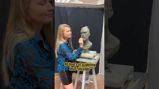 40 hours of sculpting a portrait from a live model #sculpture #clayart #artshorts #portraitsculpture