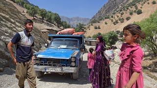 Collecting and transporting farm produce to a rural home by Atabak and Shahin