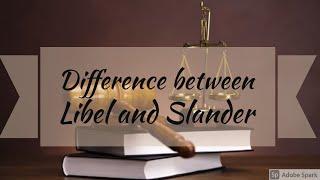 Difference between Libel and Slander | Defamation | Law of Torts | Easy way | in Hindi