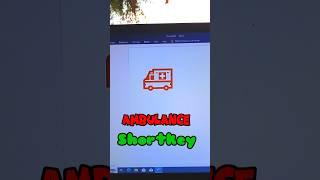 Ambulance  symbol shortkey in ms word