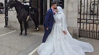 Bride and groom wedding photo shoot at horse guards #royalhorseguard