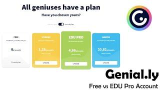 Genial.ly Account Options for Teachers: Free vs EDU Pro vs Master