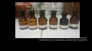 Experiment No 1 Preparation of Common Laboratory Reagents