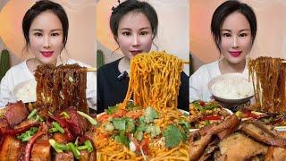 ASMR SPICY CHINESE FOOD EATING | 매운삼겹살당면 먹방 | 불닭볶음면 먹방 | 삼겹살국수과밥 먹방 | 매운갈비밥 먹방 | 중국먹방/매운먹방 | 중국라면먹방