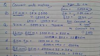 Convert into  to metres |  convert the following km into m