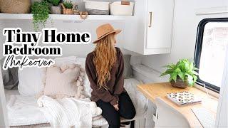 TINY HOME RV BEDROOM REMODEL MAKEOVER | LIVING IN AN RV FULL TIME | TINY HOUSE TOUR | BOHO DECOR