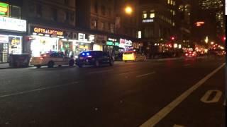 UNMARKED NYPD CRUISER RESPONDING THEN CANCELLED ON 8TH AVE. IN MIDTOWN, MANHATTAN, NEW YORK CITY.