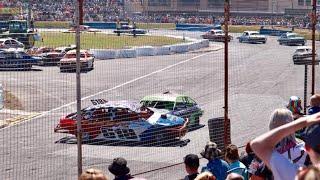 Saloon Stockcars UK Open Last Bender - 618 Stuart Shevill Jnr Vs 600 Barry Russell - Skegness