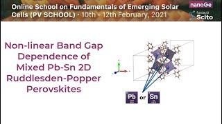 Nonlinear Band Gap Dependence of Mixed Pb-Sn 2D Ruddlesden-Popper Perovskites  - PVSCHOOL Poster