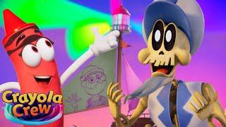 Rainbow Lights for A Skeleton Captain! | Crayola Crew | Fun & Creative Cartoons for Kids