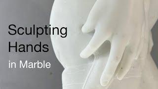 Sculpting Hands in Marble // Start to Finish // Stone Carving Techniques // Modern Athena Sculpture