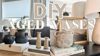 DIY AGED VASES 2023 | THRIFT FLIP | HIGH END DESIGNER DUPES