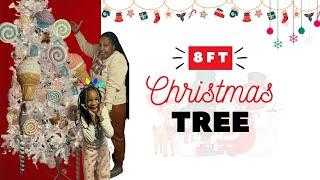 8ft White Christmas Tree Unboxing + Setup | Stunning Holiday Decor Inspiration 2024