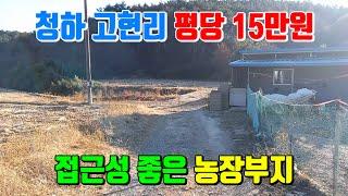 평당15만원의 코너 각지에 위치한 접근성 좋은 농장부지 포항부동산 청하면 고현리 토지매매