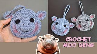 Crochet Moo Deng Pouch️ Crochet mini bag Chompu Handicrafts