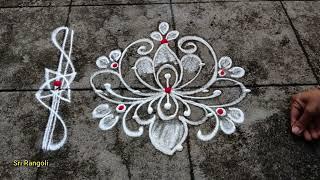 Friday Special Rangoli Design5x1 Dots Small Ugadi Mugulu DesignsSimple Side Border Rangoli Designs