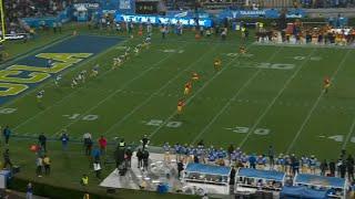 UCLA kicks off from the 5 yard line