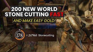 Best Way To Level 200 Stone Cutting In New World And Make Easy Gold! (Crafting Guide)