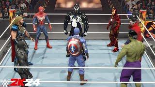 VENOM Vs All Avengers in Gauntlet Match  - WWE 2K24 - PS5 [4K 60FPS]