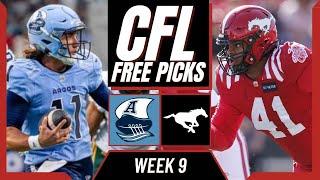 ARGONAUTS vs STAMPEDERS CFL Picks and Predictions (Week 9) | CFL Free Picks Today