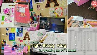 9th grader night study vlog ️| PT 1 RESULT REVEAL| 95% + ?? | online study |