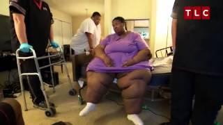 'She was weeks from death': 800lb kidnapping victim stands for the first time in YEARS after being