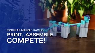 The ULTIMATE competition with a modular 3D Printed Marble circuit! Black Edition #1 - Marble Run