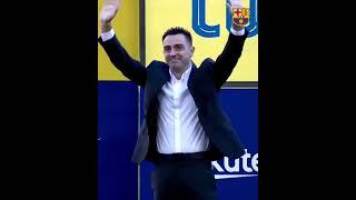 XAVI'S UNVEILING AT BARÇA. Welcome back Xavi #shorts #xavi #messi #barcelona