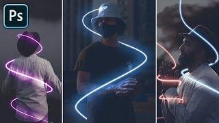 Realistic Neon Glowing Lines in Photoshop Tutorial