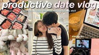 PRODUCTIVE DATE VLOG : work at starbucks, cinemas, hotpot dinner *a bit chaotic* ‧₊˚彡