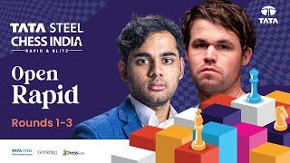 Magnus, Arjun, Nodirbek, Pragg!! All Feature In Tata Steel Chess India 2024 | Rapid Rds 1-3