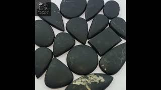 Natural Black Shungite Cabochon Gemstone