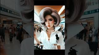 AI generated rich woman with popped collar polo shirt #ai #poppedcollar #collarup