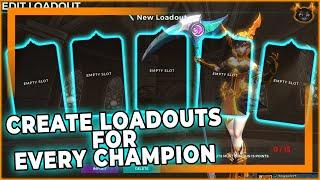 How to Create Loadouts for Every champion ~ Tutorial for new Players