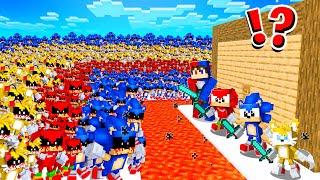 ¡50,000 Mobs De Sonic Vs Las Casas Más Seguras De Minecraft! 