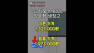 LG전자 디오스 오브제컬렉션 832L 양문형 냉장고 2도어 냉장고 메탈 S834MTE10 방문설치 지금 할인 행사 진행 중! 품절 마감 임박했으니 서두르세요!