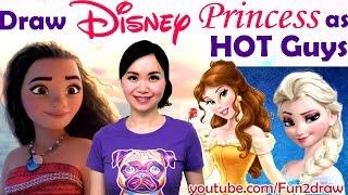 Draw Disney Princesses as HOT GUYS | ART CHALLENGE! | Mei Yu Reimagine Challenge Genderbend