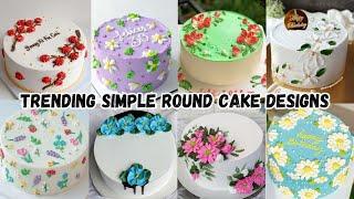 Simple Round Cake Designs/Birthday Cake/Cake Design for Birthday/Cake Design/Birthday Cake Photo