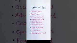 Types of Bed l Fundamentals of Nursing #nursingnotes #bscnursing #gnm